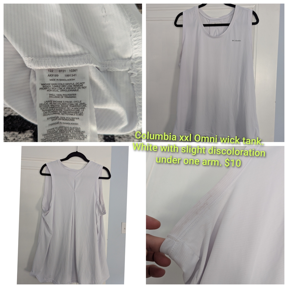 Columbia White Omni-Wick Tank Top